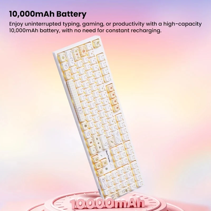 Akko Shiny Kitten 5108 V5 Multi-Mode RGB Hot-Swappable Mechanical Keyboard (Yellow) (Akko Crystal Silver U1 Switch) (103-K051A-016)