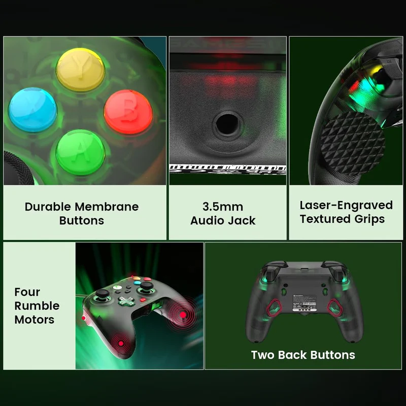 GameSir T7 Pro Wired Controller For Xbox, PC & Steam (Retro Green)