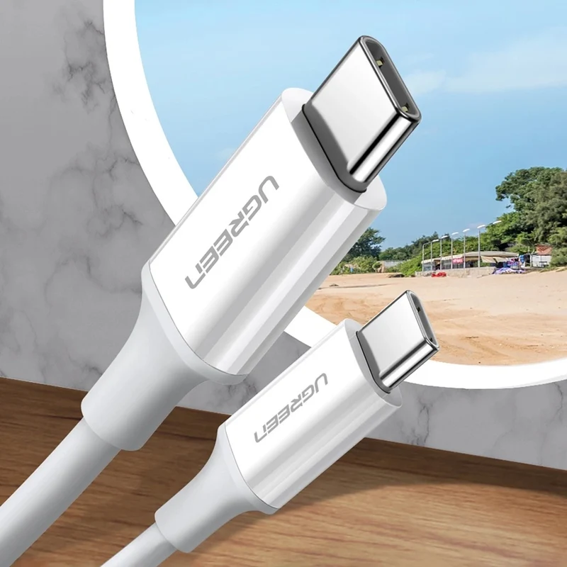 Ugreen USB-C 2.0 Male to USB-C 2.0 Male 3A Data Cable - 1.5m (White) (US264/60519)