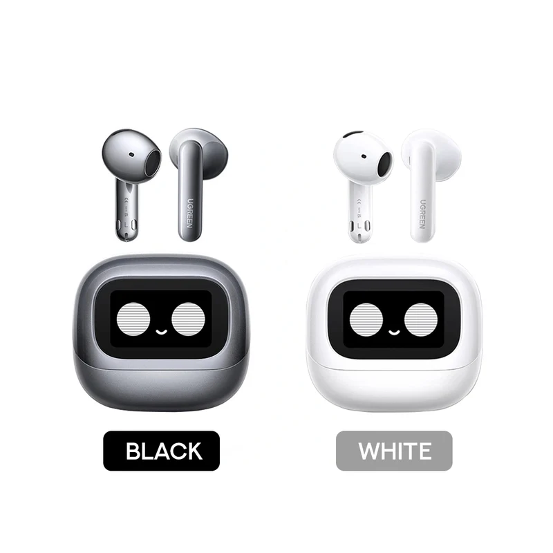 Ugreen LightBuds Magic Hybrid Active Noise-Cancelling Earbuds (Black, White)