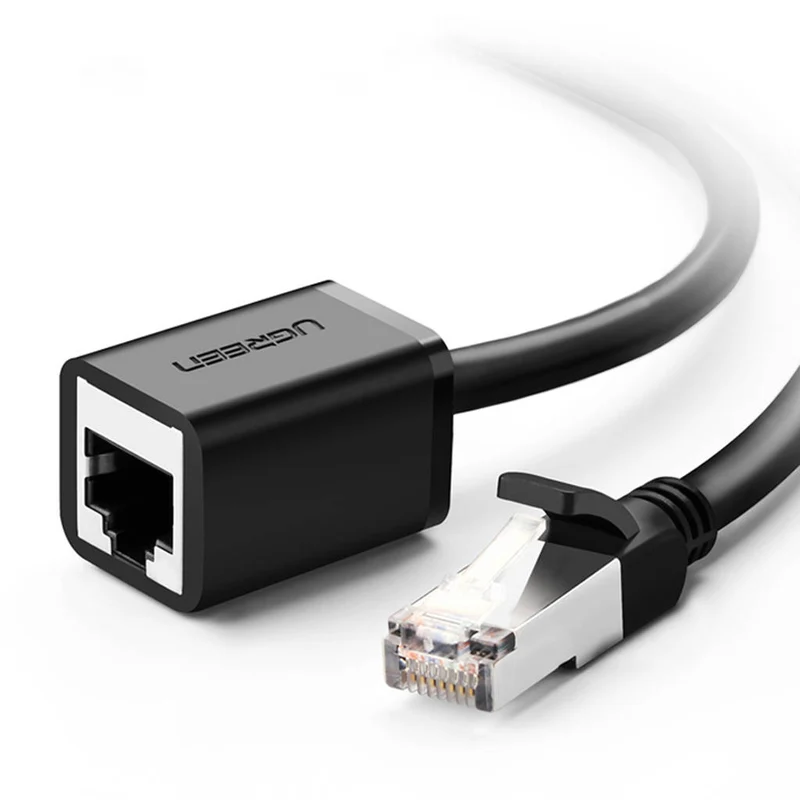Ugreen Cat6 F/UTP Male to Female Ethernet Extension Cable - 1m (Black) (NW112/11279)