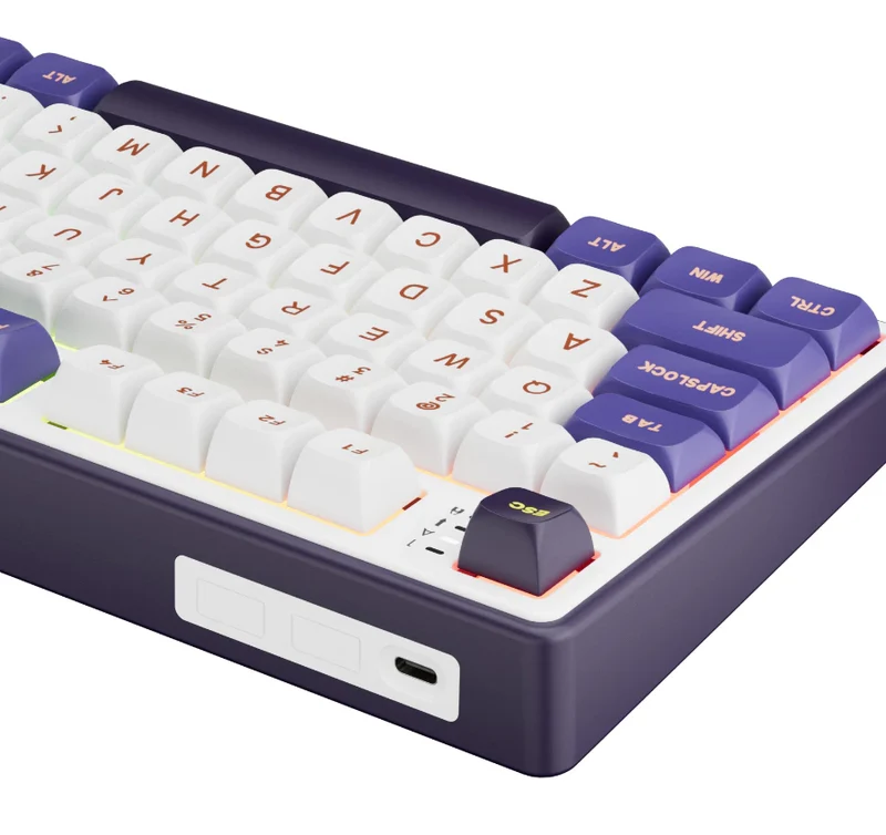 Royal Kludge R108 Single-Mode RGB 107 Keys Mechanical Keyboard Blackberry (Creamy Switch, Snowfall Switch)