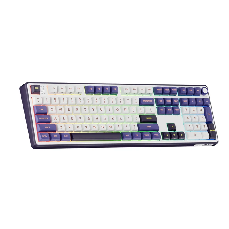 Royal Kludge R108 Single-Mode RGB 107 Keys Mechanical Keyboard Blackberry (Creamy Switch, Snowfall Switch)