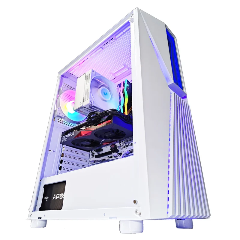 Alpha Vesta White Desktop Gaming PC | AMD Ryzen 5 5500 | 16GB (2x8GB) RAM | 500GB SSD | RTX 4060 | Windows 11 Pro