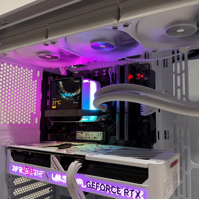 Optima C285P White Desktop Gaming PC | AMD Ryzen 7 9700X | 32GB (2x16GB) RAM | 1TB SSD | RTX 5070 | Windows 11 Pro