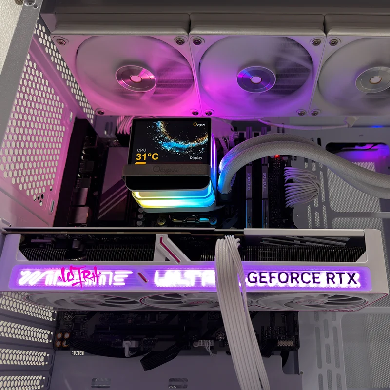 Optima C285P White Desktop Gaming PC | AMD Ryzen 7 9700X | 32GB (2x16GB) RAM | 1TB SSD | RTX 5070 | Windows 11 Pro