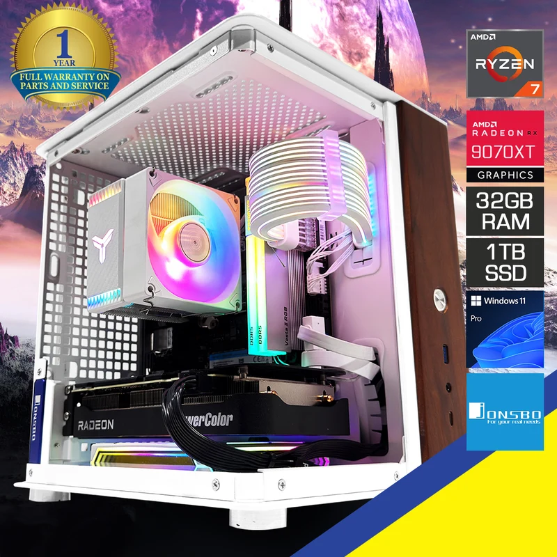 Sophos TK-0 White Desktop Gaming PC | AMD Ryzen 7 9700X | 32GB (2x16GB) RAM | 1TB SSD | RX 9060 XT | Windows 11 Pro
