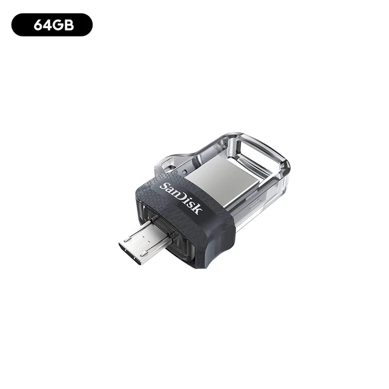 Sandisk Ultra Dual Drive m3.0 USB 3.0 & micro-USB 130MB/s Read (Black/Gray) (64GB, 128GB)