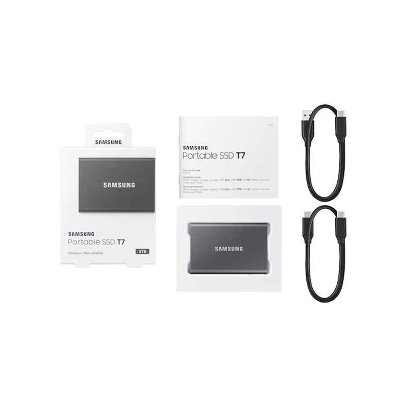 Samsung T7 2TB Portable External SSD (Titan Gray) (MU-PC2T0T/WW)
