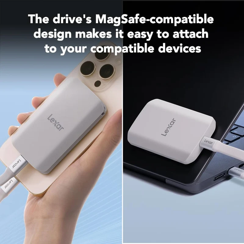 Lexar ES5 1TB USB 3.2 Gen 2x2 Type-C Magnetic Portable SSD - Up To 2000MB/s Read & 2000MB/s Write (LES5XXX001T-RNHNG)