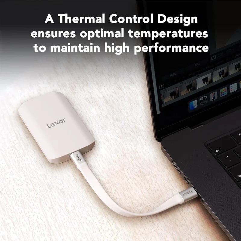 Lexar ES5 1TB USB 3.2 Gen 2x2 Type-C Magnetic Portable SSD - Up To 2000MB/s Read & 2000MB/s Write (LES5XXX001T-RNHNG)
