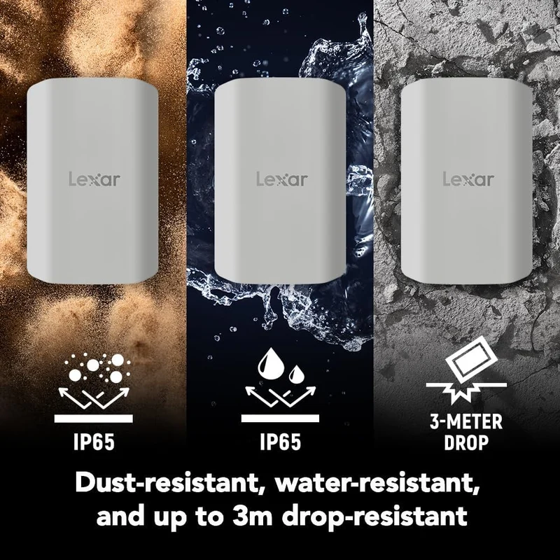 Lexar ES5 1TB USB 3.2 Gen 2x2 Type-C Magnetic Portable SSD - Up To 2000MB/s Read & 2000MB/s Write (LES5XXX001T-RNHNG)