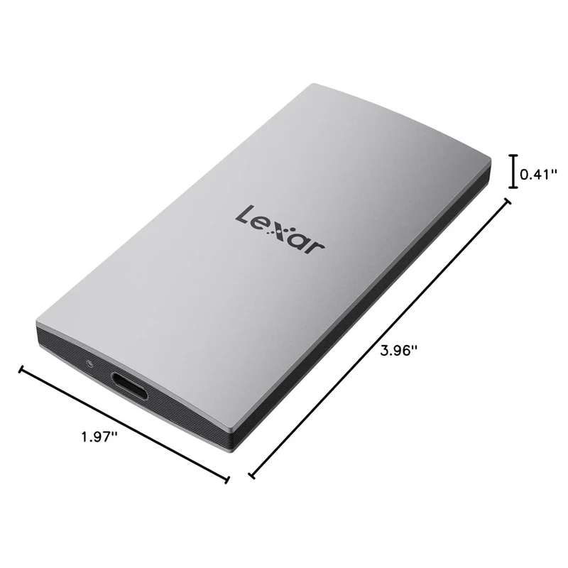 Lexar ES3 1TB USB 3.2 Gen 2 Type-C Portable SSD - Up To 1050MB/s Read & 1000MB/s Write (Silver) (LES3XXX001T-RNSNG)