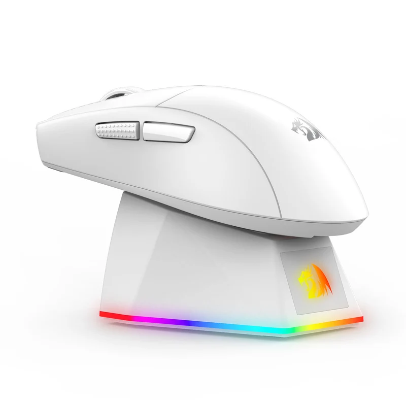 Redragon K1ng Max 45000 DPI 3-Mode RGB Wireless Gaming Mouse & Charging Dock (Black, White) (M916-Max, M916W-Max)