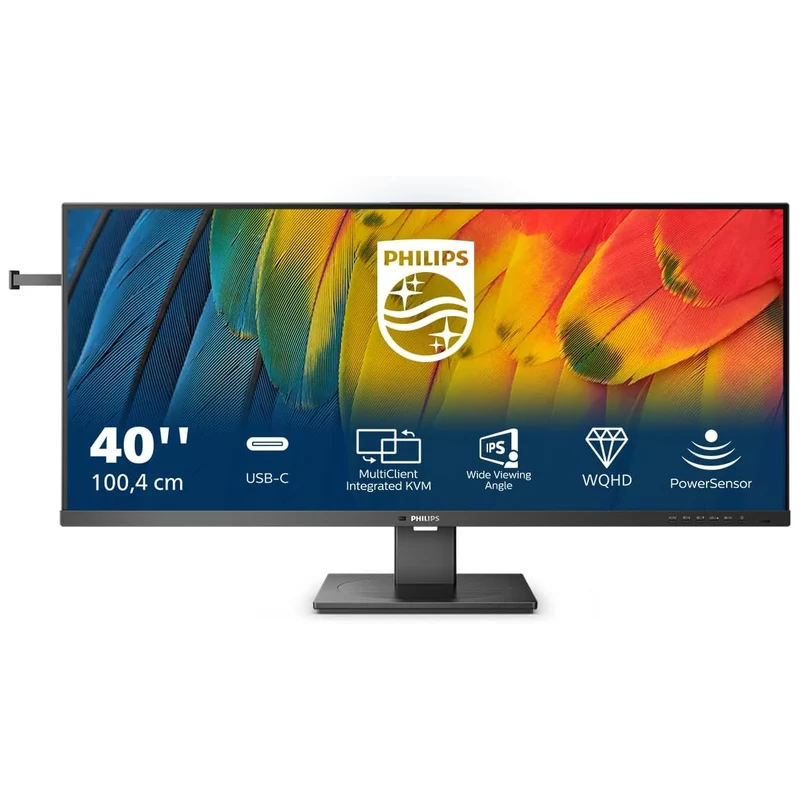 Philips 5000 Series 40B1U5600/96 40" WQHD (3440x1440) 120Hz 4ms GTG IPS Ultrawide LCD Business Monitor with USB-C Connection and Tilt/ Height/ Swivel/ Slant Adjustment (Black)