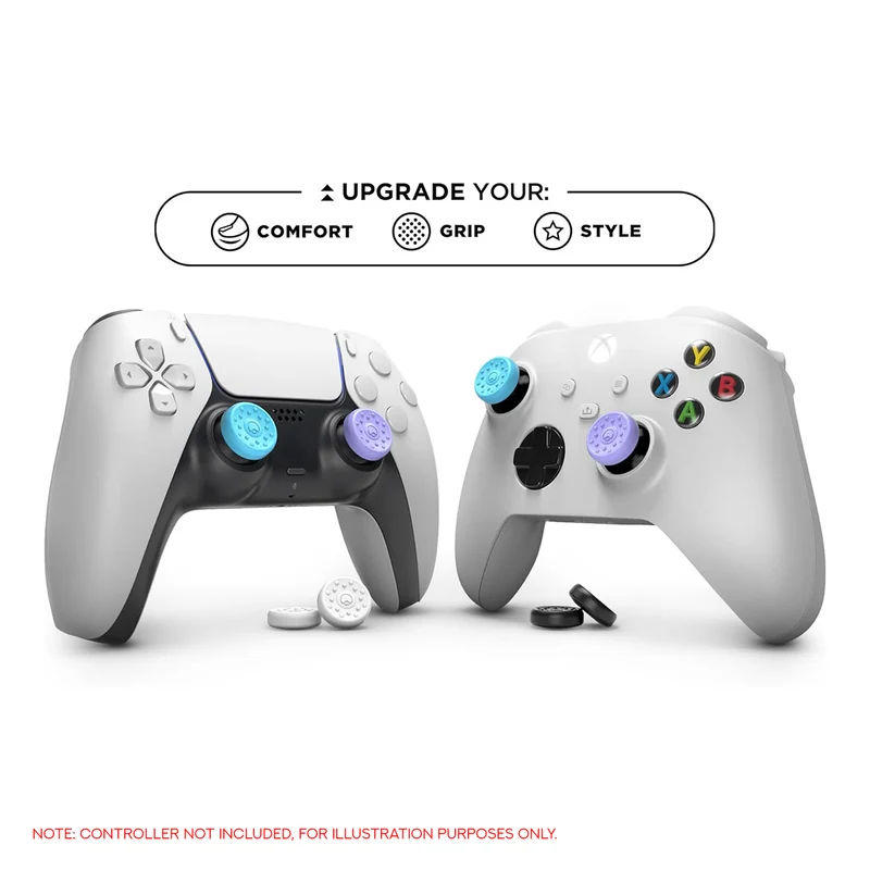 SteelSeries Kontrolfreek No-Slip 8-Pack Universal Thumb Grips Black/ White/ Lavender/ Aqua for Playstation/ Xbox Controllers (1020-STL)