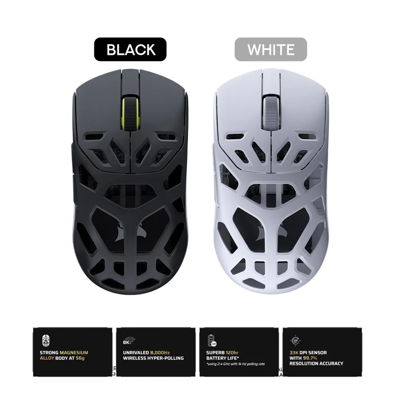 Corsair Sabre V2 Pro Wireless Magnesium Alloy Gaming Mouse (Black, White) (CH-931G100-WW, CH-931G101-WW)