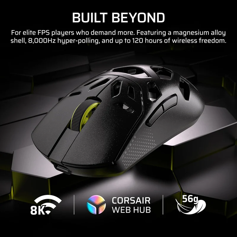 Corsair Sabre V2 Pro Wireless Magnesium Alloy Gaming Mouse (Black, White) (CH-931G100-WW, CH-931G101-WW)
