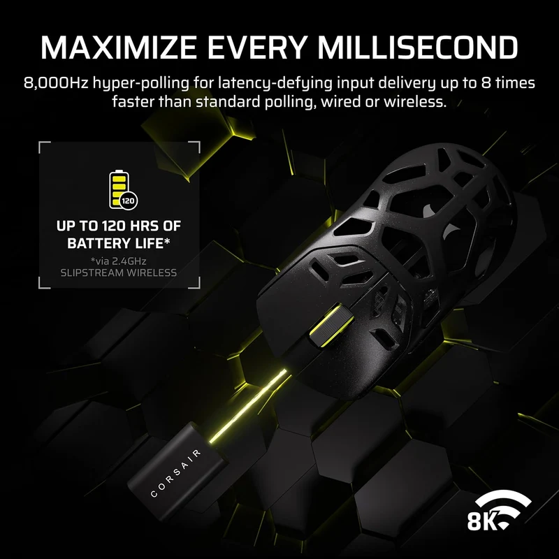 Corsair Sabre V2 Pro Wireless Magnesium Alloy Gaming Mouse (Black, White) (CH-931G100-WW, CH-931G101-WW)