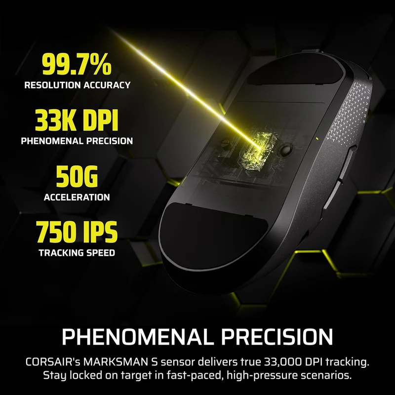 Corsair Sabre V2 Pro Wireless Magnesium Alloy Gaming Mouse (Black, White) (CH-931G100-WW, CH-931G101-WW)
