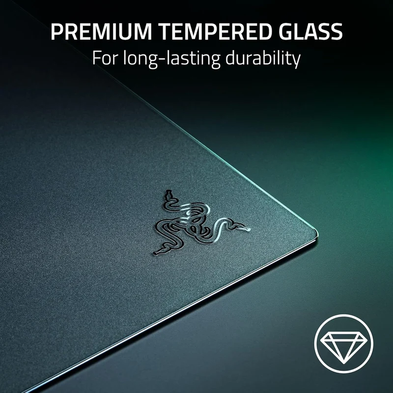 Razer Atlas Pro Ultra-Thin Premium 1.9mm Tempered Glass Gaming Mouse Mat - L (Black)