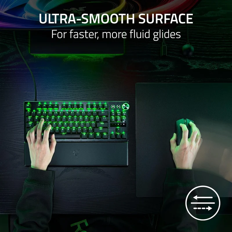 Razer Atlas Pro Ultra-Thin Premium 1.9mm Tempered Glass Gaming Mouse Mat - L (Black)