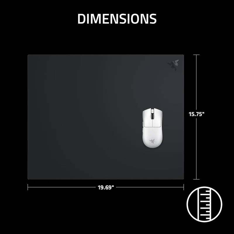 Razer Atlas Pro Ultra-Thin Premium 1.9mm Tempered Glass Gaming Mouse Mat - L (Black)