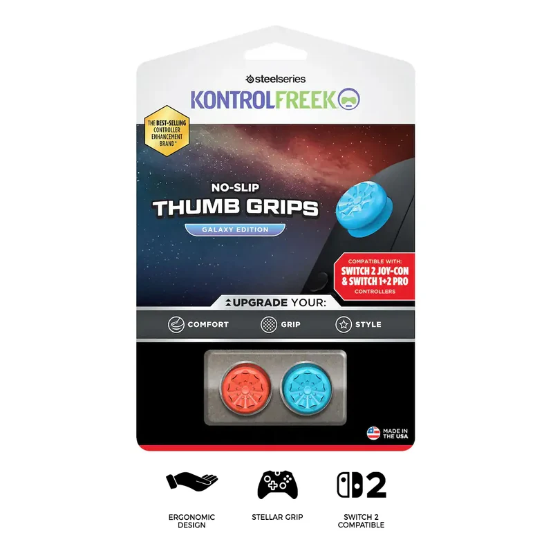 SteelSeries Kontrolfreek No-Slip Thumb Grips Red/Blue Galaxy Edition for Nintendo Switch 2 (1515-SW2)
