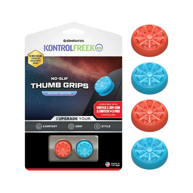 SteelSeries Kontrolfreek No-Slip Thumb Grips Red/Blue Galaxy Edition for Nintendo Switch 2 (1515-SW2)