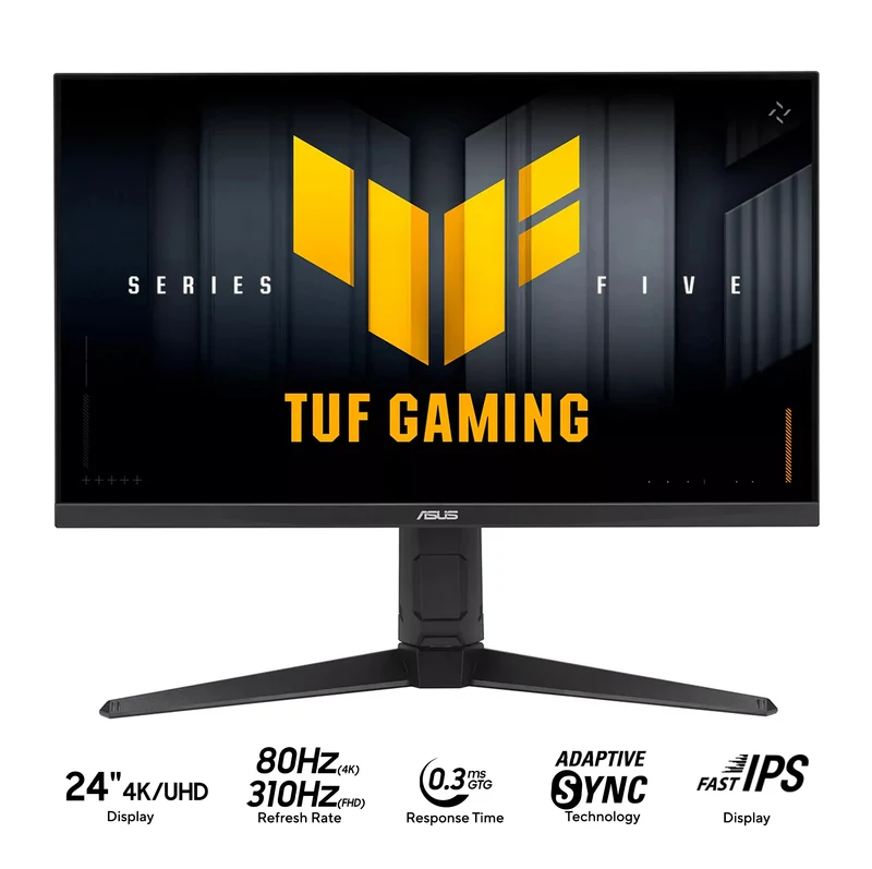 ASUS TUF Gaming VG27UQEL5A 27" 4K (3840x2160) Dual Mode (4K 80Hz or FHD 310Hz) 1ms GTG 0.3ms (min.) IPS Gaming Monitor With Tilt Adjustment