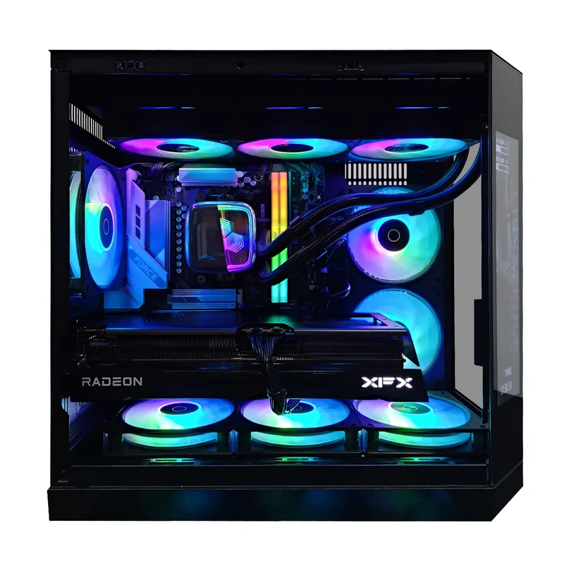 Optima Spectra Black Desktop Gaming PC | AMD Ryzen 7 7800X3D | 32GB (2x16GB) RAM | 1TB SSD | RX 9070 XT | Windows 11 Pro