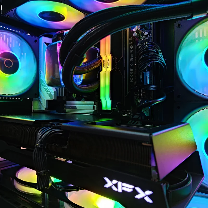 Optima Spectra Black Desktop Gaming PC | AMD Ryzen 7 7800X3D | 32GB (2x16GB) RAM | 1TB SSD | RX 9070 XT | Windows 11 Pro