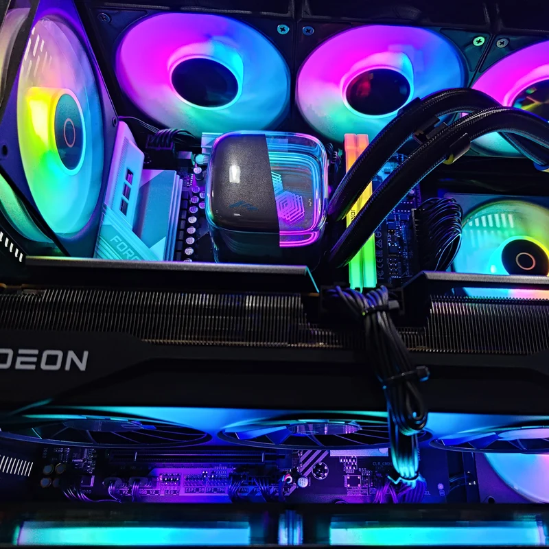 Optima Spectra Black Desktop Gaming PC | AMD Ryzen 7 7800X3D | 32GB (2x16GB) RAM | 1TB SSD | RX 9070 XT | Windows 11 Pro