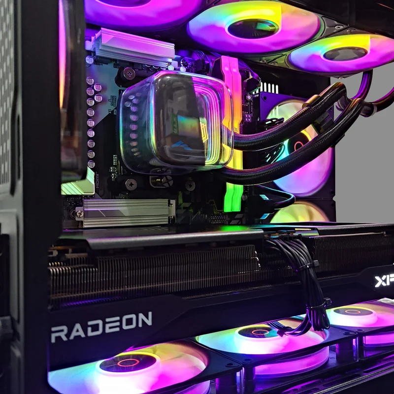Optima Spectra Black Desktop Gaming PC | AMD Ryzen 7 7800X3D | 32GB (2x16GB) RAM | 1TB SSD | RX 9070 XT | Windows 11 Pro