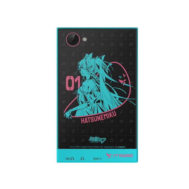 HiBy Digital X Hatsune Miku M500 Wi-Fi Digital Audio Player (Cyan) with Pin Badge + HiBy M500 Leather Case