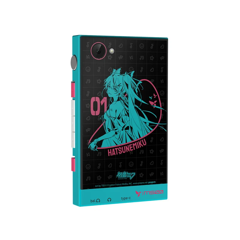 HiBy Digital X Hatsune Miku M500 Wi-Fi Digital Audio Player (Cyan) with Pin Badge + HiBy M500 Leather Case