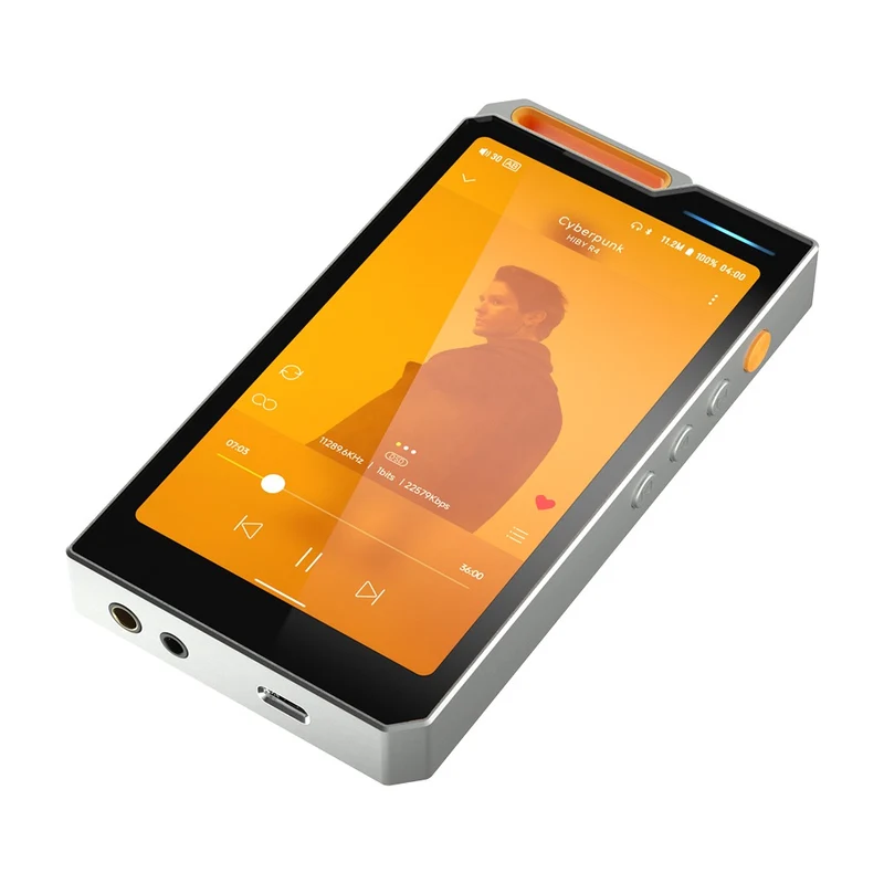 HiBy R4 4-Way HiFi Android Digital Audio Player with HiBy R4 Strap (Black, Silver, Orange, Green)