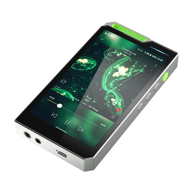 HiBy R4 4-Way HiFi Android Digital Audio Player with HiBy R4 Strap (Black, Silver, Orange, Green)