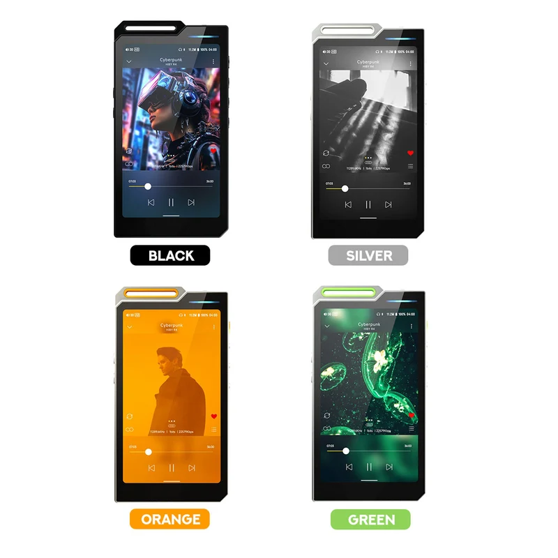 HiBy R4 4-Way HiFi Android Digital Audio Player with HiBy R4 Strap (Black, Silver, Orange, Green)