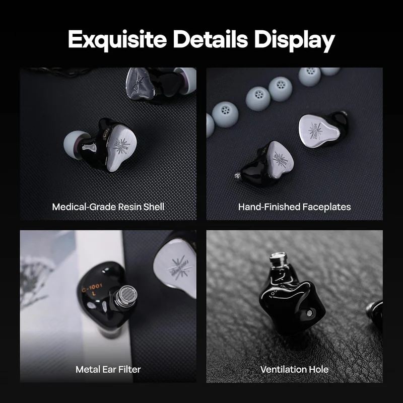 Kiwi Ears KE4 Sound Redefined 2DD + 2BA Hybrid In-ear Monitor with Detachable Cable 3.5mm Single-ended Termination