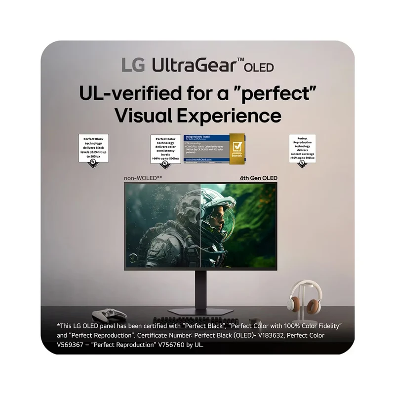 LG UltraGear OLED 27GX790B-B 27" QHD (2560x1440) Dual Mode QHD 540Hz or HD 720Hz 0.02ms GTG G-Sync Compatible Display Port 2.1 Gaming Monitor with Tilt/ Height/ Swivel/ Pivot Adjustment