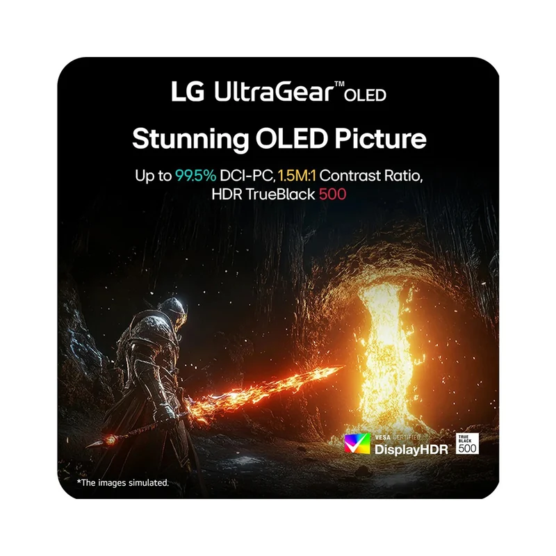 LG UltraGear OLED 27GX790B-B 27" QHD (2560x1440) Dual Mode QHD 540Hz or HD 720Hz 0.02ms GTG G-Sync Compatible Display Port 2.1 Gaming Monitor with Tilt/ Height/ Swivel/ Pivot Adjustment