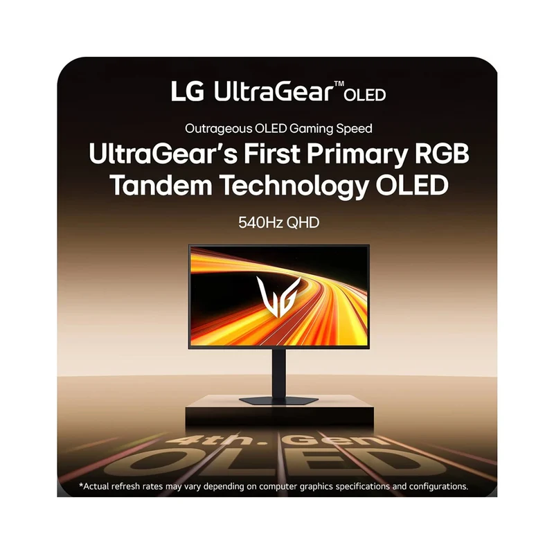LG UltraGear OLED 27GX790B-B 27" QHD (2560x1440) Dual Mode QHD 540Hz or HD 720Hz 0.02ms GTG G-Sync Compatible Display Port 2.1 Gaming Monitor with Tilt/ Height/ Swivel/ Pivot Adjustment