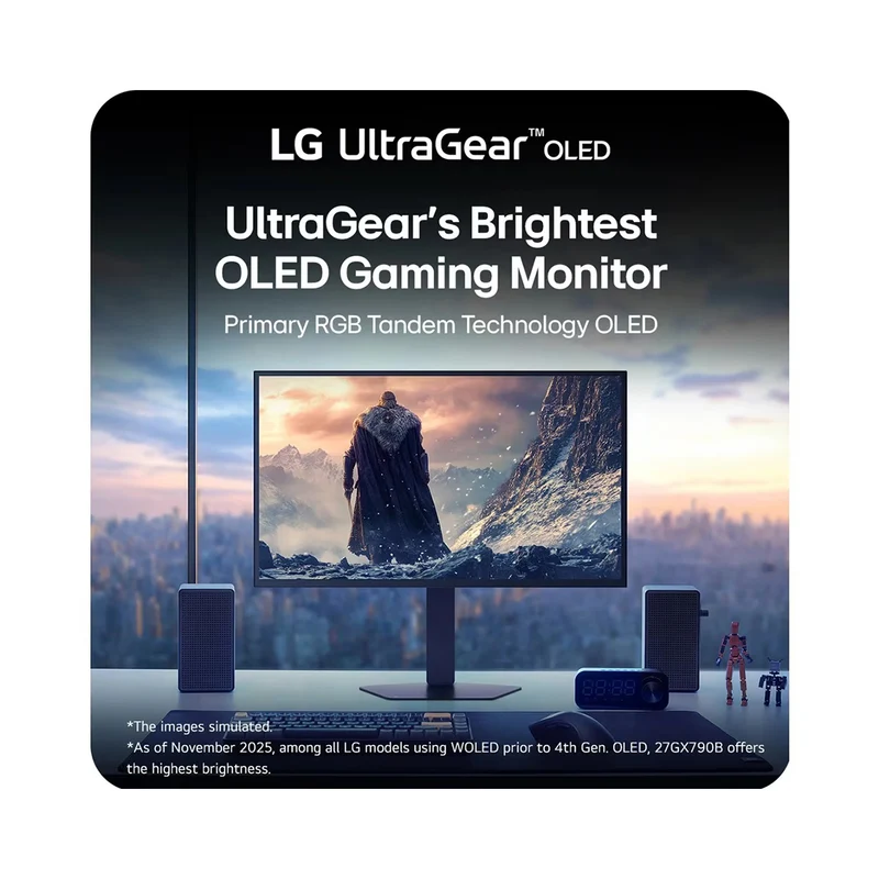 LG UltraGear OLED 27GX790B-B 27" QHD (2560x1440) Dual Mode QHD 540Hz or HD 720Hz 0.02ms GTG G-Sync Compatible Display Port 2.1 Gaming Monitor with Tilt/ Height/ Swivel/ Pivot Adjustment