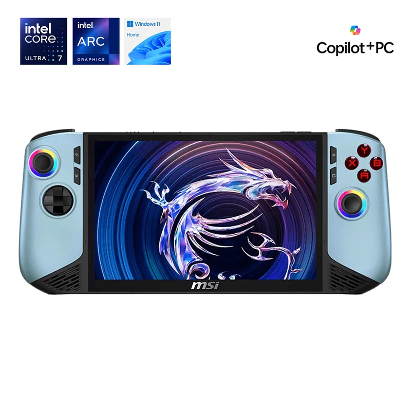 MSI Claw 8 AI+ A2VM-253PH Handheld Gaming PC (Glacier Blue) | 8" FHD+ (1920x1200) 120Hz Touch | Core Ultra 7 258V | 32GB RAM | 1TB SSD | Intel Arc | Windows 11 Home
