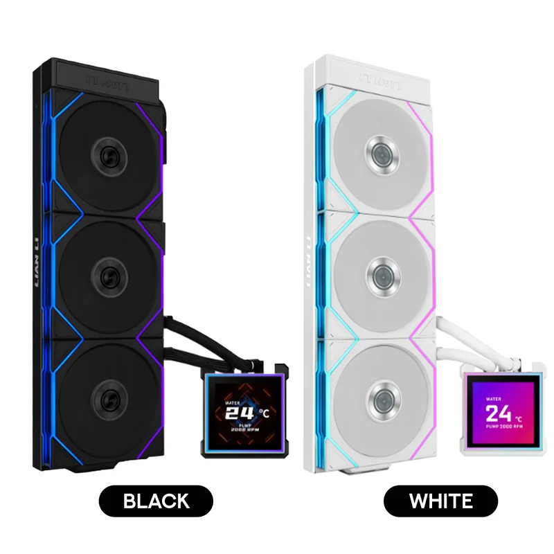 Lian Li Hydroshift 2 LCD-S 360TL AIO Liquid CPU Cooler (Black, White) (GHS2LCDS36TFB, GHS2LCDS36TFW)