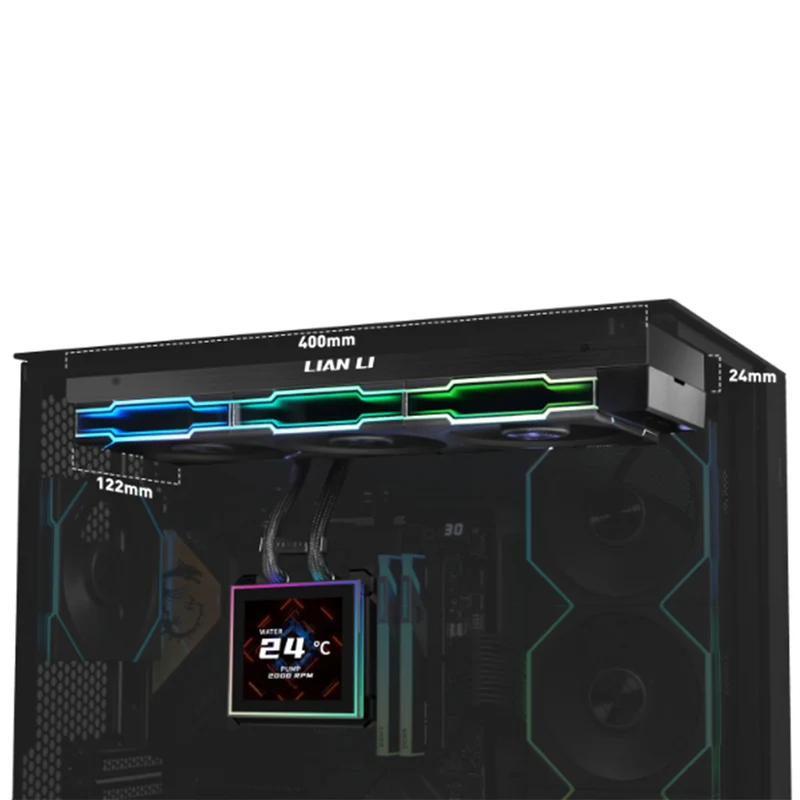 Lian Li Hydroshift 2 LCD-S 360TL AIO Liquid CPU Cooler (Black, White) (GHS2LCDS36TFB, GHS2LCDS36TFW)