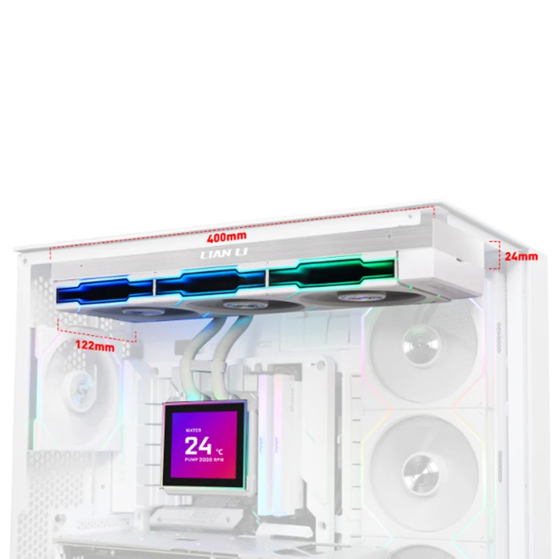 Lian Li Hydroshift 2 LCD-S 360TL AIO Liquid CPU Cooler (Black, White) (GHS2LCDS36TFB, GHS2LCDS36TFW)