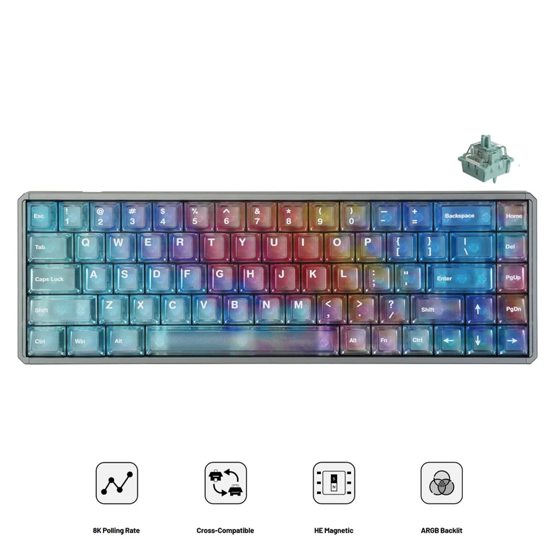 Akko MOD68 HE Aluminum Case Wired ARGB Magnetic Keyboard (Galaxy) (Akko AstroAim Magnetic Switch) (02N-02I-05D-02G-02L-02K)