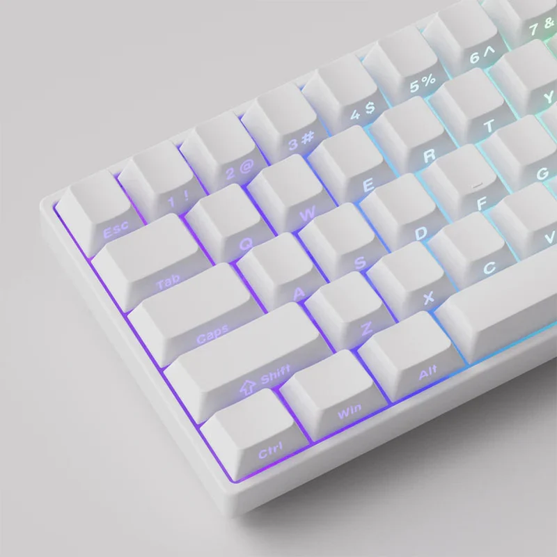 MonsGeek FUN60 Pro HE Shine-through White Wired RGB Magnetic Keyboard (Akko Glare Magnetic Switch) (101-FUN6H-003)